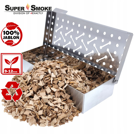 Zrębki Wędzarnicze Super Smoke JABŁOŃ KL-10 (9-12mm) Large 65 Litrów