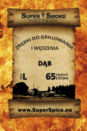 Zrębki Wędzarnicze Super Smoke DĄB KL-10 (9-12mm) Large 65 Litrów