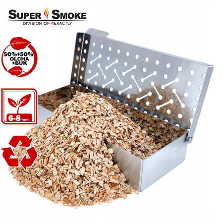 Zrębki Wędzarnicze Super Smoke Olcha+BUK KL-08 (6-8mm) Medium 8 Litrów