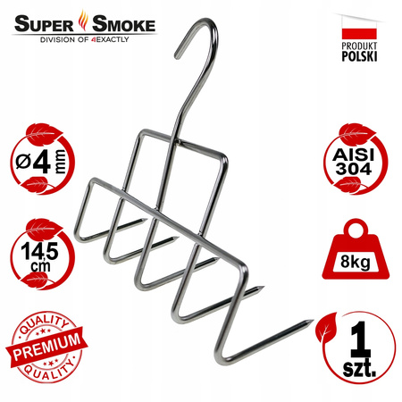 Hak Wędzarniczy Super Smoke do boczku i słoniny 4mm Premium 14cm