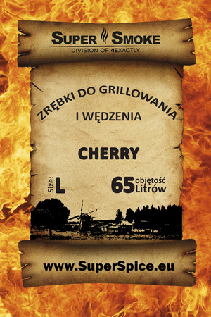 Zrębki Wędzarnicze Super Smoke CHERRY KL-10 (9-12mm) Large 65 Litrów