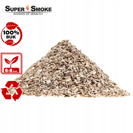 Zrębki Wędzarnicze Super Smoke BUK KL-08 (6-8mm) Medium 4L Doypack Kraft