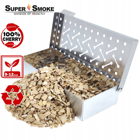 Zrębki Wędzarnicze Super Smoke CHERRY KL-10 (9-12mm) Large 8 Litrów