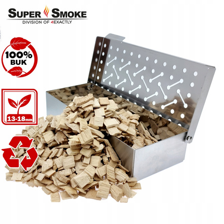 Zrębki Wędzarnicze Super Smoke BUK KL-13 (12-18mm) XL 4 Litry Doypack Kraft