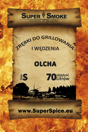 Zrębki Wędzarnicze Super Smoke OLCHA KL-02 (1-3mm) typu Borniak 70 litrów