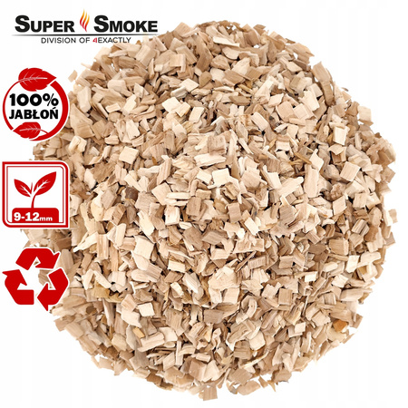 Zrębki Wędzarnicze Super Smoke JABŁOŃ KL-10 (9-12mm) Large 10 Litrów