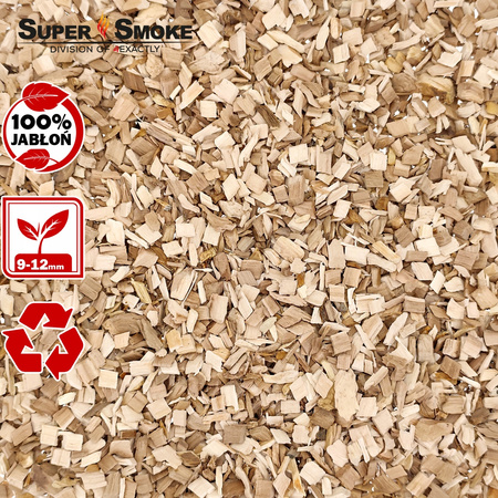 Zrębki Wędzarnicze Super Smoke JABŁOŃ KL-10 (9-12mm) Large 8 Litrów