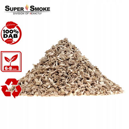 Zrębki Wędzarnicze Super Smoke DĄB KL-08 (6-8mm) Medium 65 Litrów