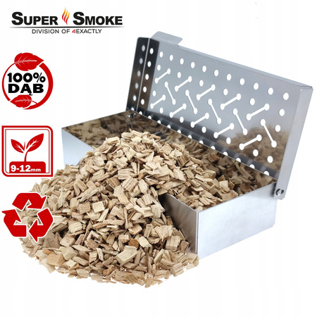 Zrębki Wędzarnicze Super Smoke DĄB KL-10 (9-12mm) Large 4L Doypack Kraft