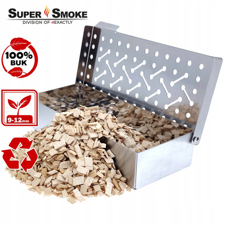 Zrębki Wędzarnicze Super Smoke BUK KL-10 (9-12mm) Large 4L Doypack Kraft