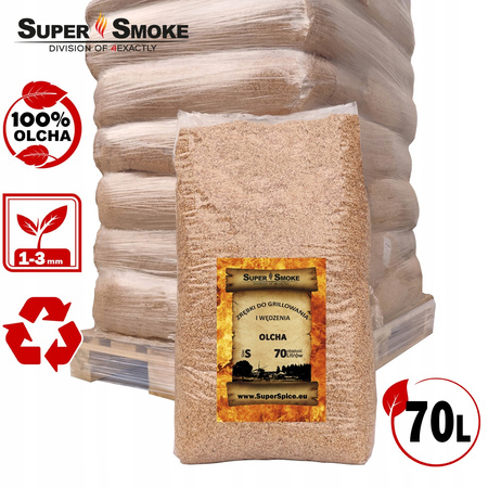 Zrębki Wędzarnicze Super Smoke OLCHA KL-02 (1-3mm) typu Borniak 70 litrów