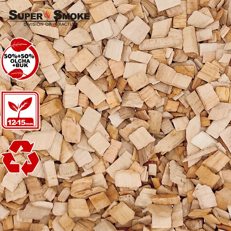 Zrębki Wędzarnicze SuperSmoke OLCHA+BUK KL-13 (12-18mm) XL 4L Doypack Kraft