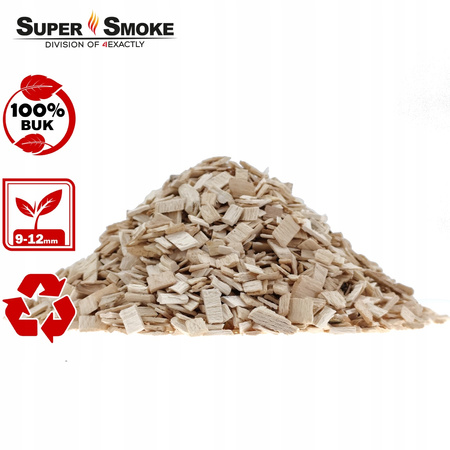 Zrębki Wędzarnicze Super Smoke BUK KL-10 (9-12mm) Large 60 Litrów