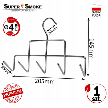 Hak Wędzarniczy Super Smoke do boczku i słoniny 4mm Premium 14cm