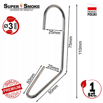 Hak Wędzarniczy Super Smoke do ud i podudzi drobiu 3mm Premium 11cm