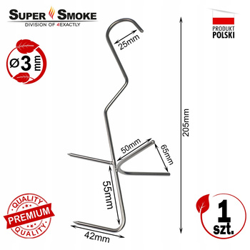 Hak Wędzarniczy Super Smoke do ryb 3mm Premium 20cm