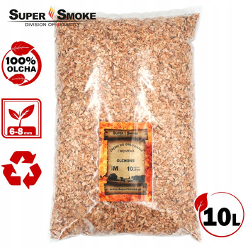 Zrębki Wędzarnicze Super Smoke Olcha KL-08 (6-8mm) Medium 10 Litrów