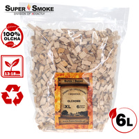 Zrębki Wędzarnicze Super Smoke OLCHA KL-13 (12-18mm) XL 6 Litrów Doypack