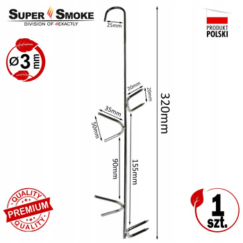 Hak Wędzarniczy Super Smoke do węgorza 32cm Premium