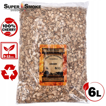 Zrębki Wędzarnicze Super Smoke CHERRY KL-10 (9-12mm) Large 6 Litrów