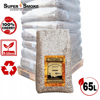 Zrębki Wędzarnicze Super Smoke CHERRY KL-10 (9-12mm) Large 65 Litrów