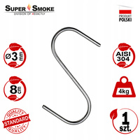 Hak Wędzarniczy Super Smoke nieostry do zawieszania wędlin 3mm 8cm Standard