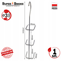 Hak Wędzarniczy Super Smoke do filetów i płatów ryb 3mm Premium 21cm