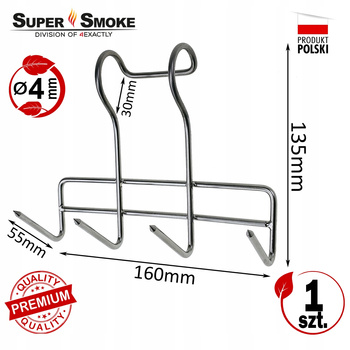 Hak Wędzarniczy Super Smoke do boczku i słoniny 4mm Premium 13cm
